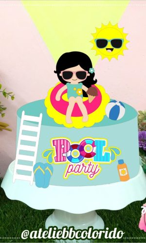 Topo de Bolo Pool Party