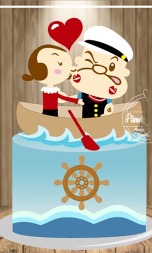 Topo de Bolo Popeye e Olivia