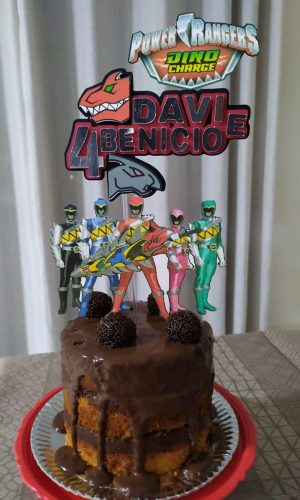 Topo de Bolo Power Rangers