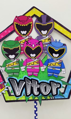 Topo de Bolo Power Rangers