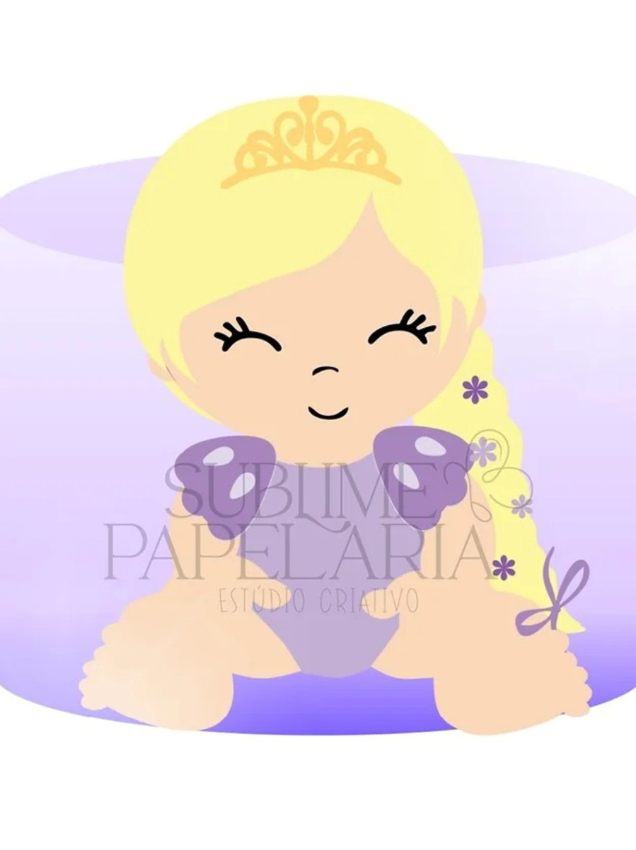 Topo de Bolo Princesa Rapunzel