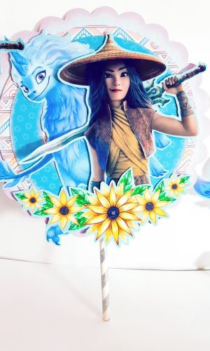 Topo de Bolo Princesa Raya