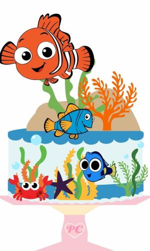 Topo de Bolo Procurando Nemo