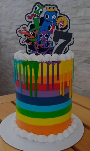 Topo de Bolo Rainbow Friends