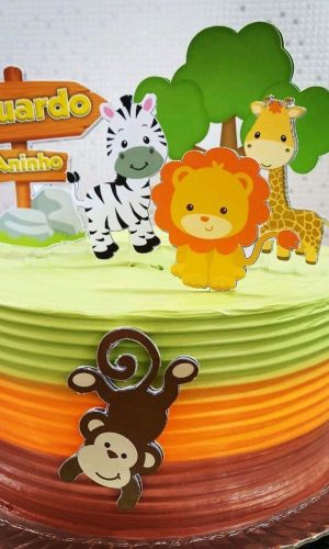 Topo de Bolo Safari Cute