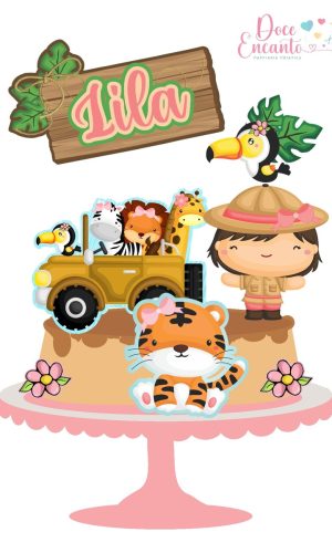 Topo de Bolo Safari