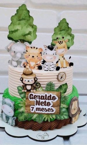 Topo de Bolo Safari