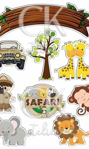 Topo de Bolo Safari