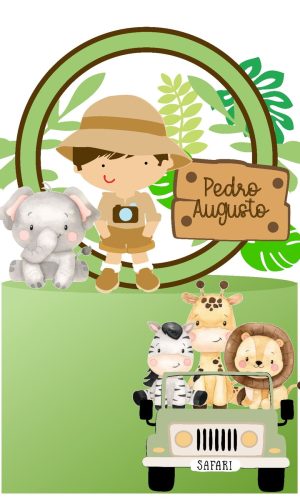 Topo de Bolo Safari