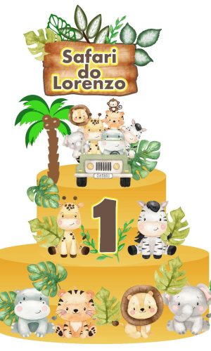 Topo de Bolo Safari