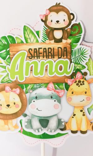 Topo de Bolo Safari