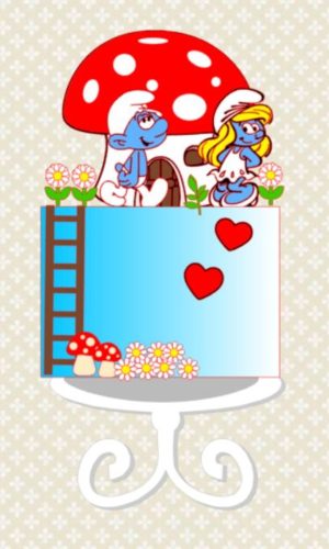 Topo de Bolo Smurfs