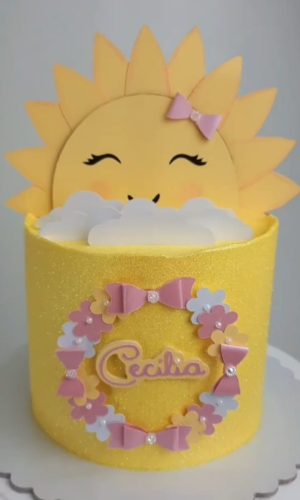 Topo de Bolo Sol Cute