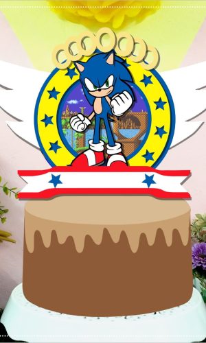 Topo de Bolo Sonic