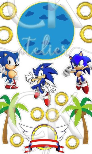 Topo de Bolo Sonic