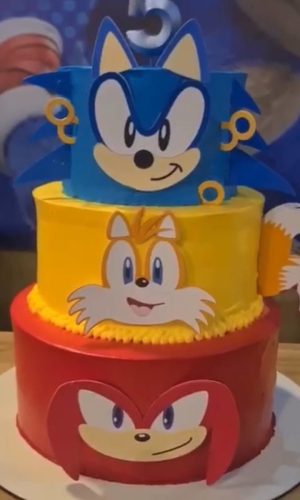 Topo de Bolo Sonic Trilogia