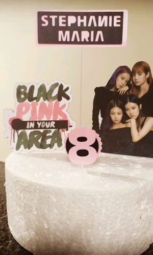 Topo de Bolo Black Pink