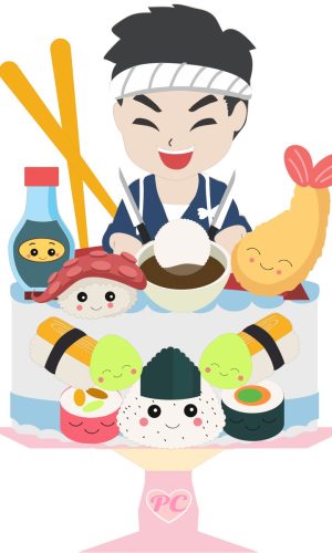 Topo de Bolo Sushi