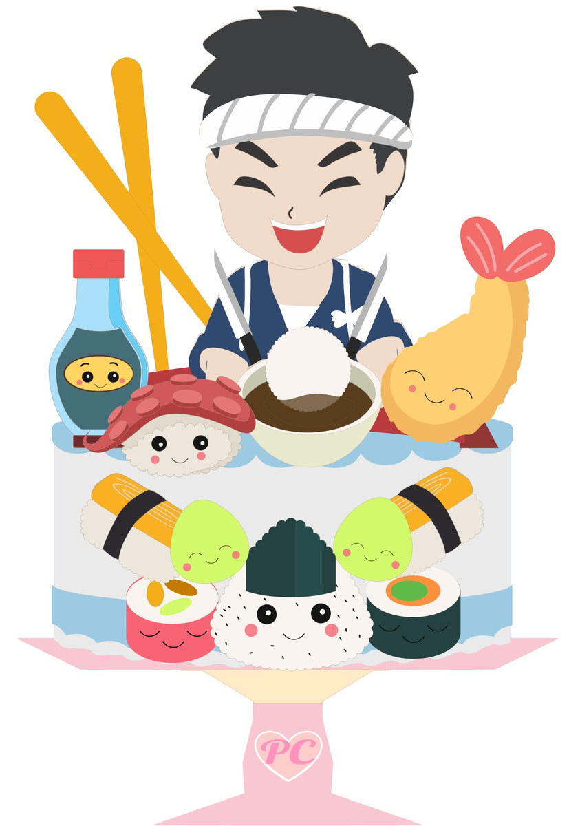 Topo de Bolo Sushi