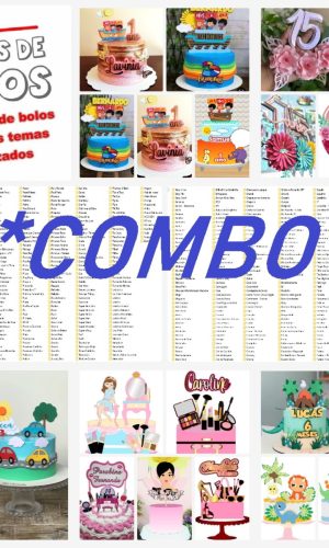 Arquivo de Corte Topo de Bolo Pack Temas de A/z