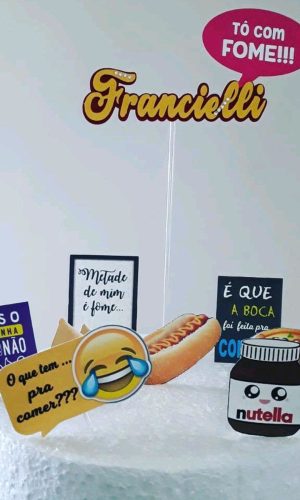 Topo de Bolo Tô com fome