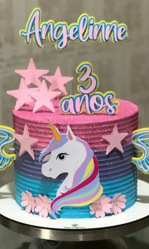 Topo de Bolo Unicórnio
