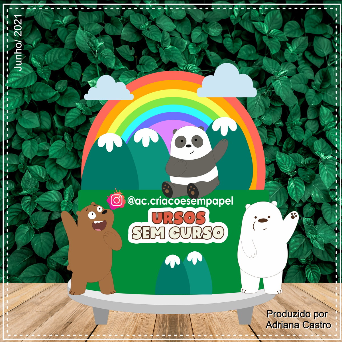 Topo de Bolo Urso sem Curso