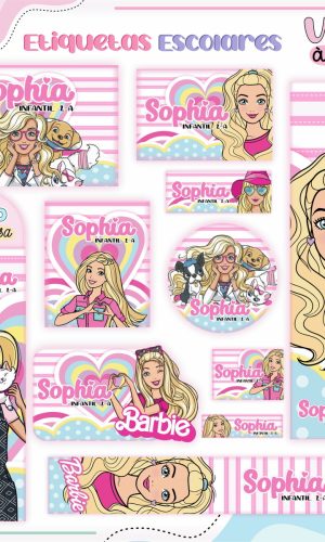 Arquivo de Corte - Etiqueta Escolar (barbie) F