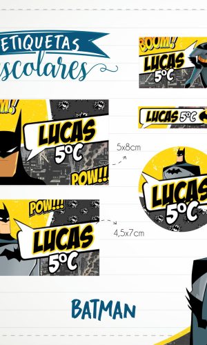 Arquivo de Corte - Etiqueta Escolar (Batman) A