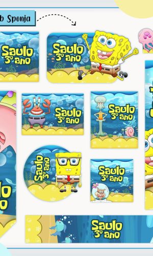 Arquivo de Corte - Etiqueta Escolar (Bob Esponja) B