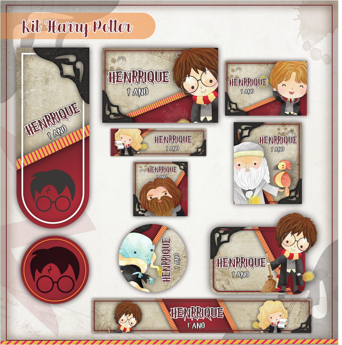 Arquivo de Corte - Etiqueta Escolar (Harry Potter) B
