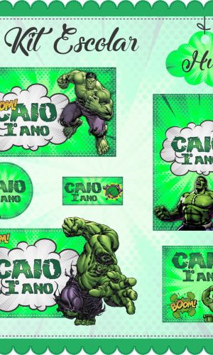 Arquivo de Corte - Etiqueta Escolar (Hulk) A