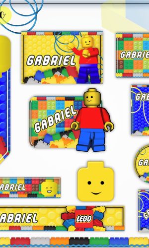 Arquivo de Corte - Etiqueta Escolar (Lego) B