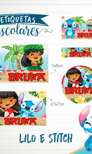 Arquivo de Corte - Etiqueta Escolar (Lilo e Stitch) A