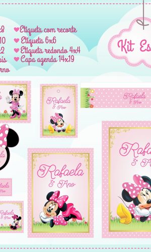 Arquivo de Corte - Etiqueta Escolar (Minnie) B