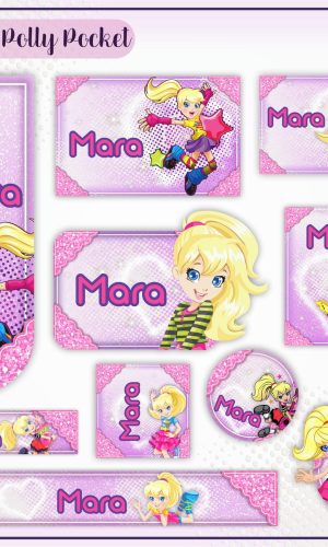 Arquivo de Corte - Etiqueta Escolar (Polly Pocket) A