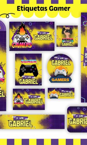 Arquivo de Corte - Etiqueta Escolar (video Game) e