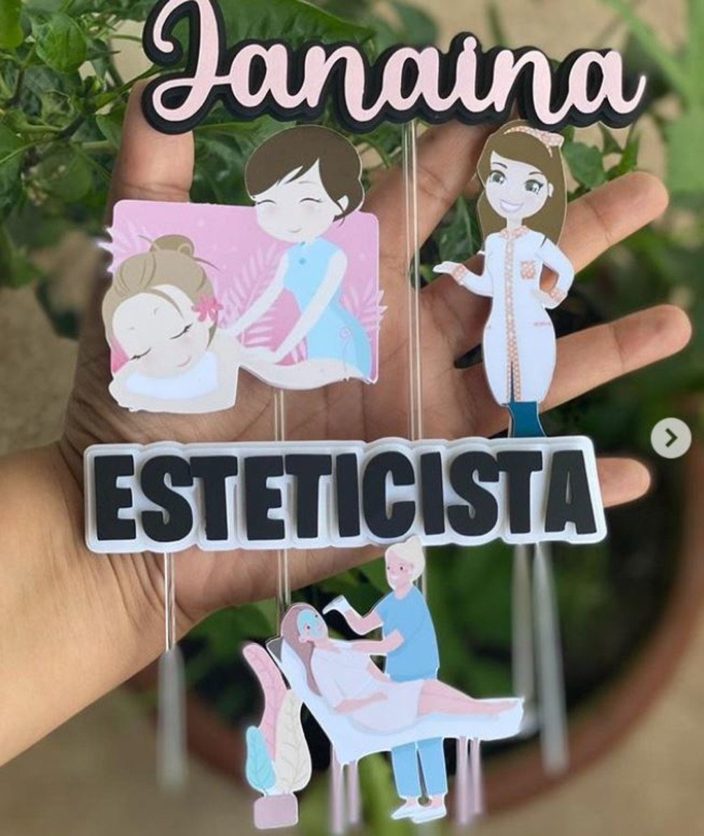 Arquivo de Corte - Topo de Bolo (Esteticista) 1