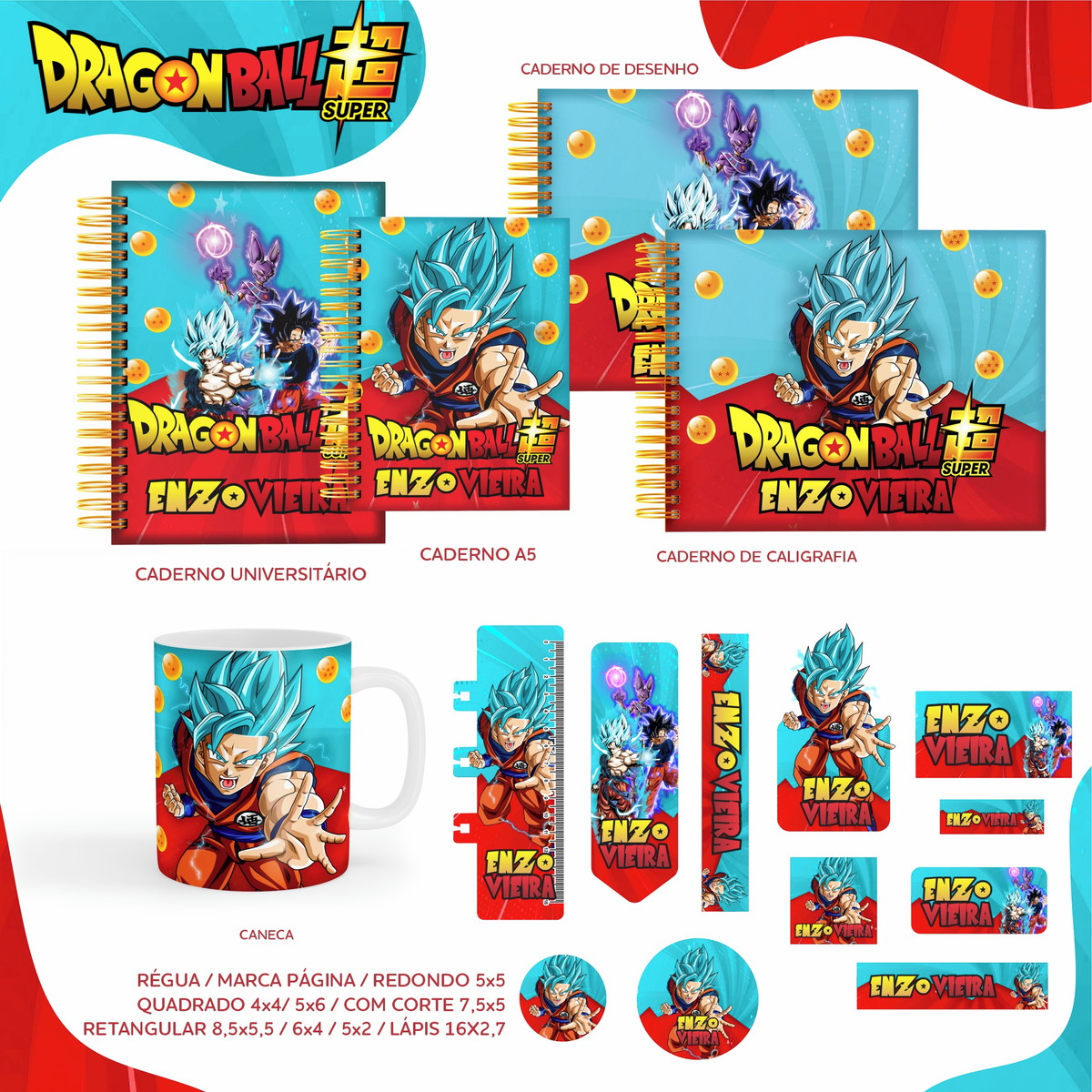 Arquivo Digital - Etiqueta Escolar (dragon Ball Z) D