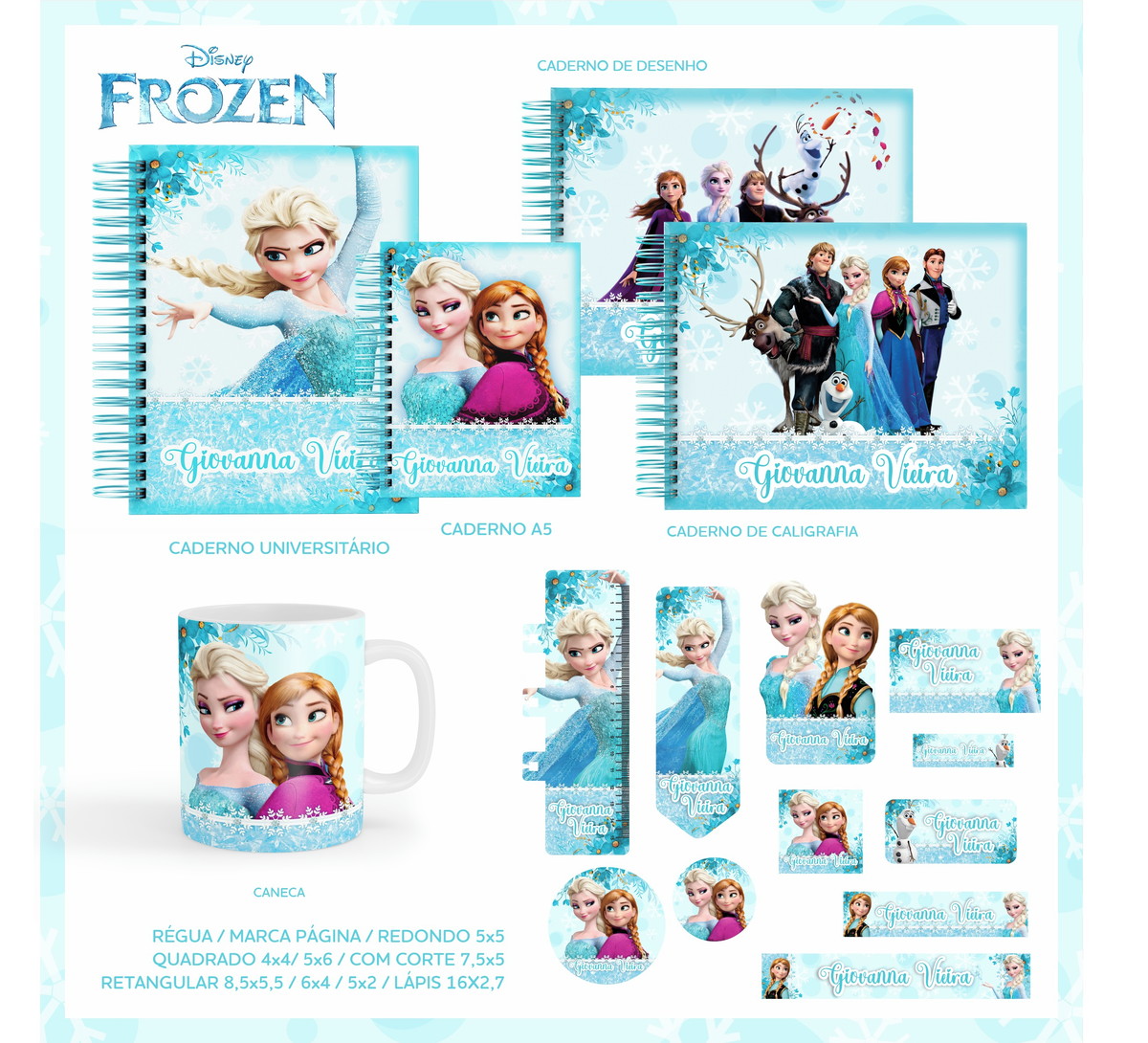 Arquivo Digital - Etiqueta Escolar (Frozen) C