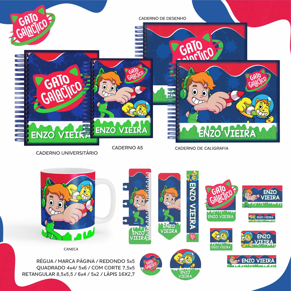 Arquivo Digital - Etiqueta Escolar (gato Galático) B
