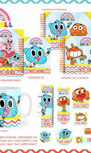 Arquivo Digital - Etiqueta Escolar (Gumball) A