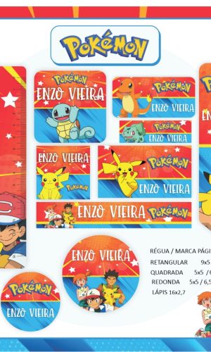 Arquivo Digital - Etiqueta Escolar (pokemon) e