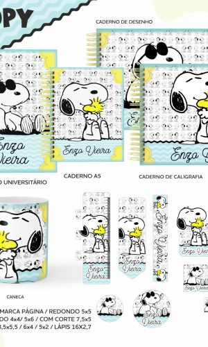 Arquivo Digital - Etiqueta Escolar (snoopy) c
