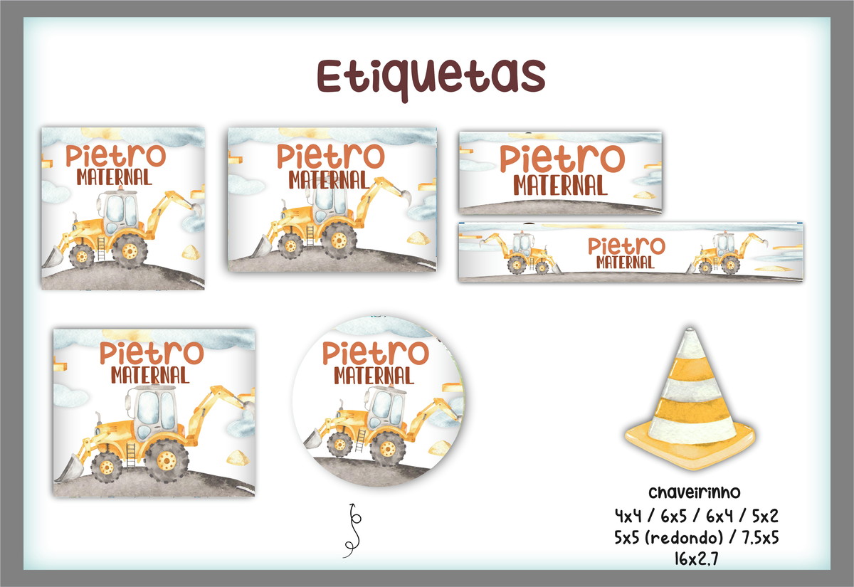 Arquivo Digital - Etiqueta Escolar (Trator) A