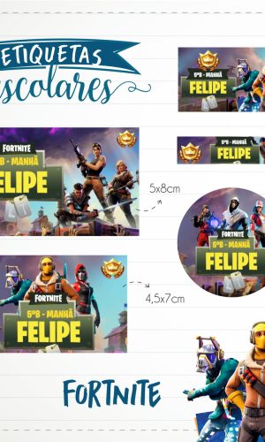 Arquivo de Corte - Etiqueta Escolar (Fortnite) A