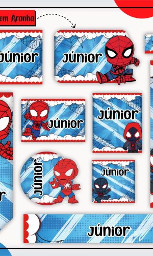 Arquivo de Corte - Etiqueta Escolar (homem Aranha) F