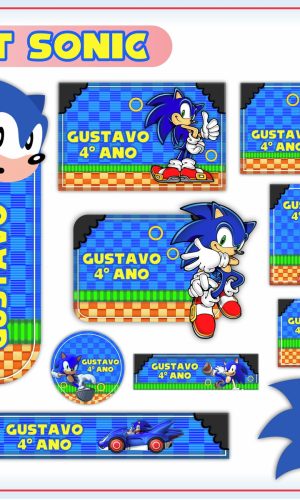 Arquivo de Corte - Etiqueta Escolar (Sonic) B
