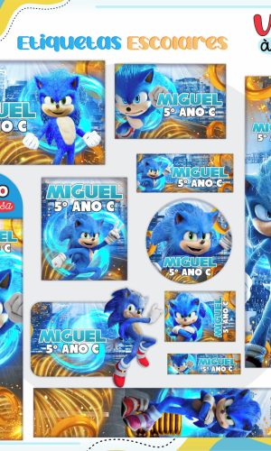 Arquivo de Corte - Etiqueta Escolar (sonic) D